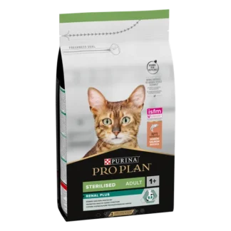 PRO PLAN® STERILISED RENAL PLUS Adult 1+, bogat in somon, hrana uscata pentru pisici, 1.5 kg